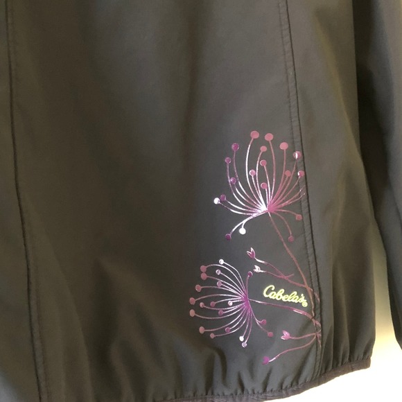 Cabela's Soft Shell Jacket Full Zip Floral Black size M - Picture 1 of 10